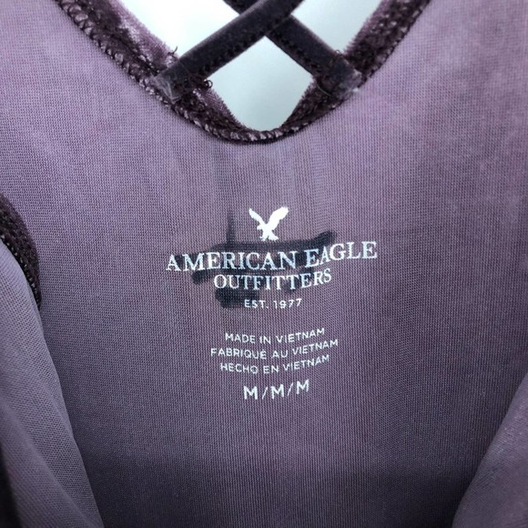 American Eagle Purple Velvet Strappy Tank Top Sz M - Picture 3 of 5